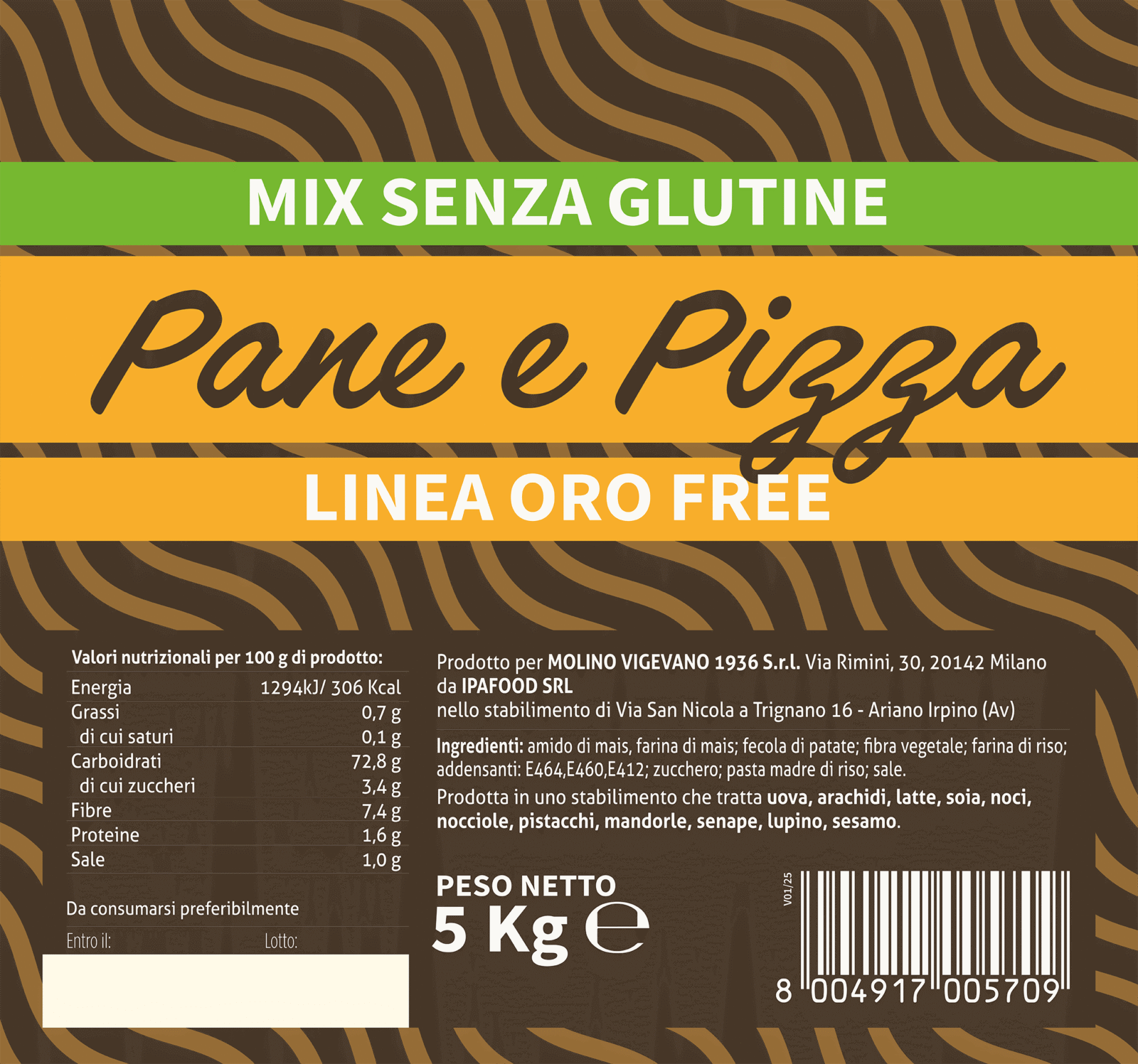 etichetta mix pane e pizza molino vigevano