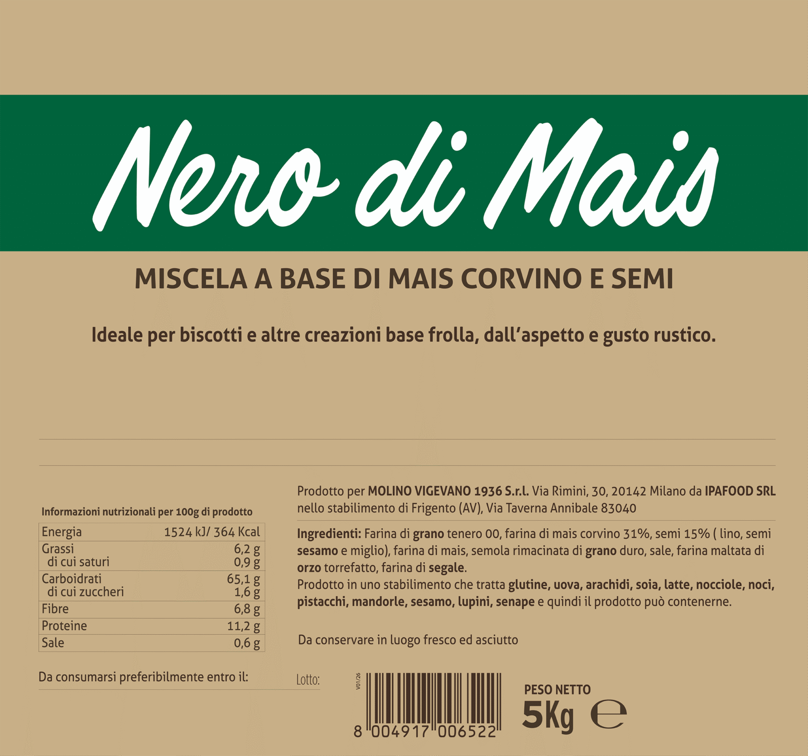 etichetta nero di mais molino vigevano