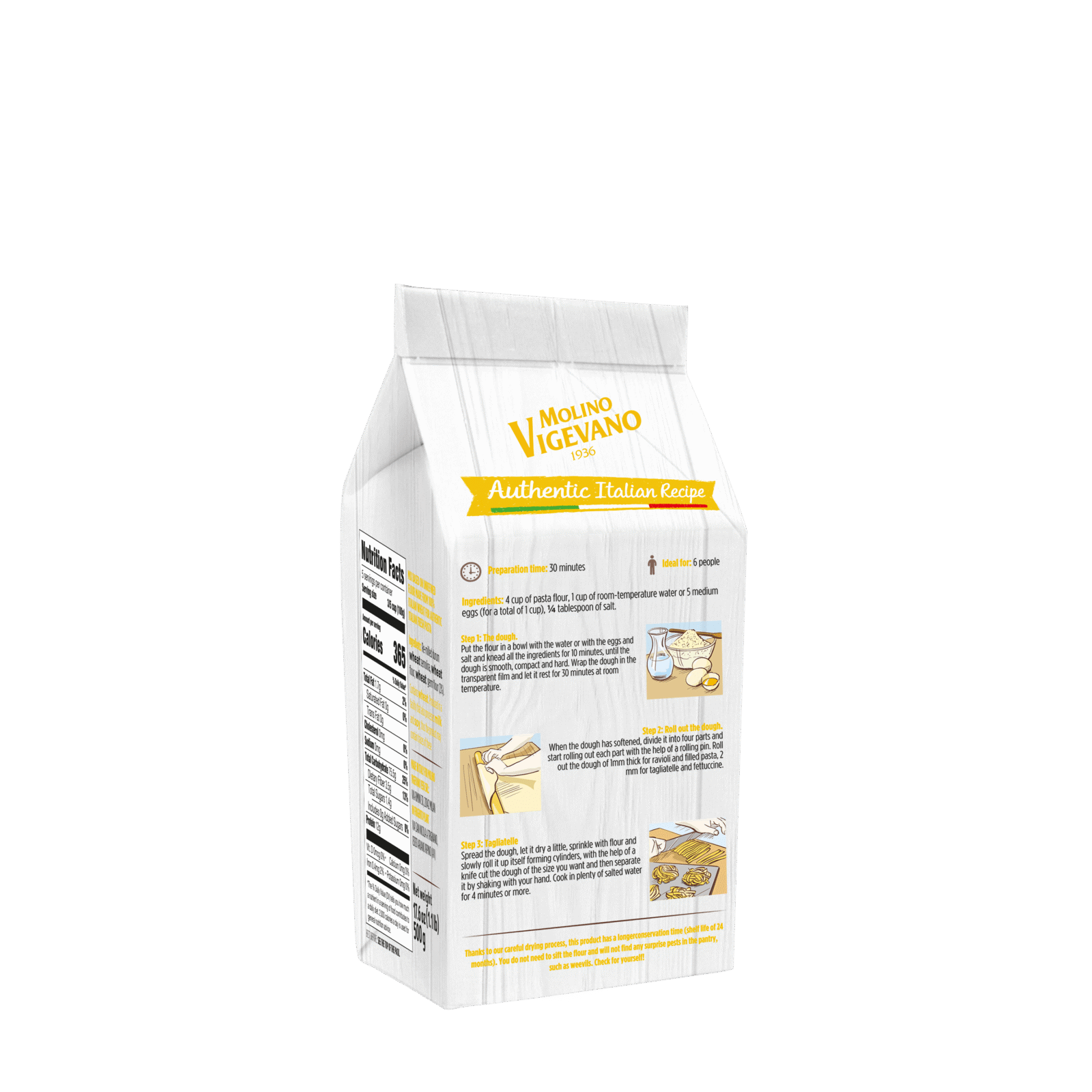 pasta flour 500g retro dx molino vigevano