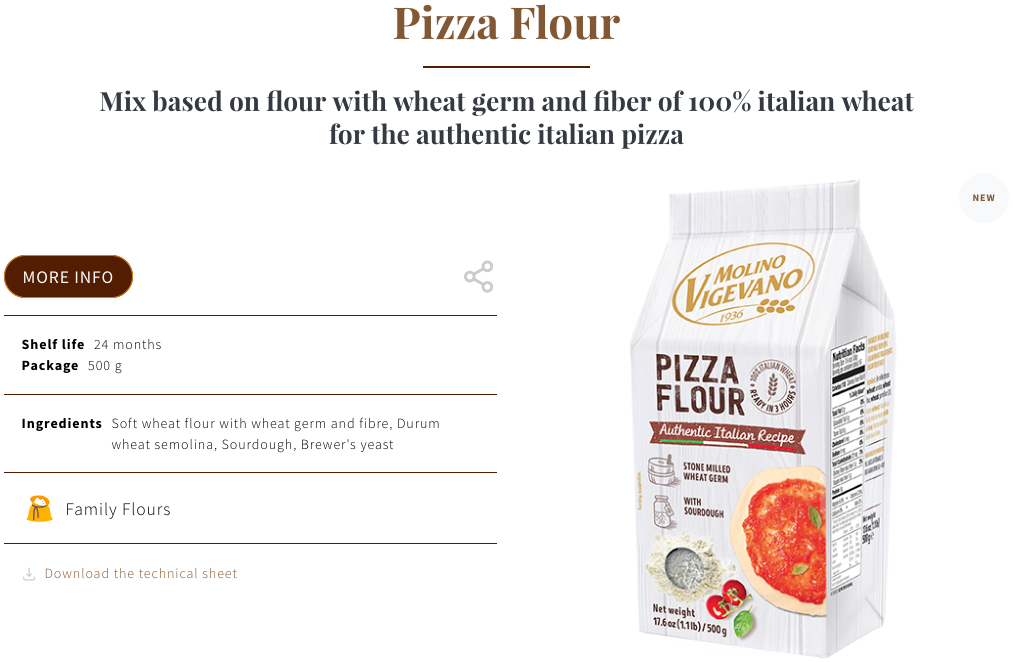 Pizza flour Molino Vigevano 500g